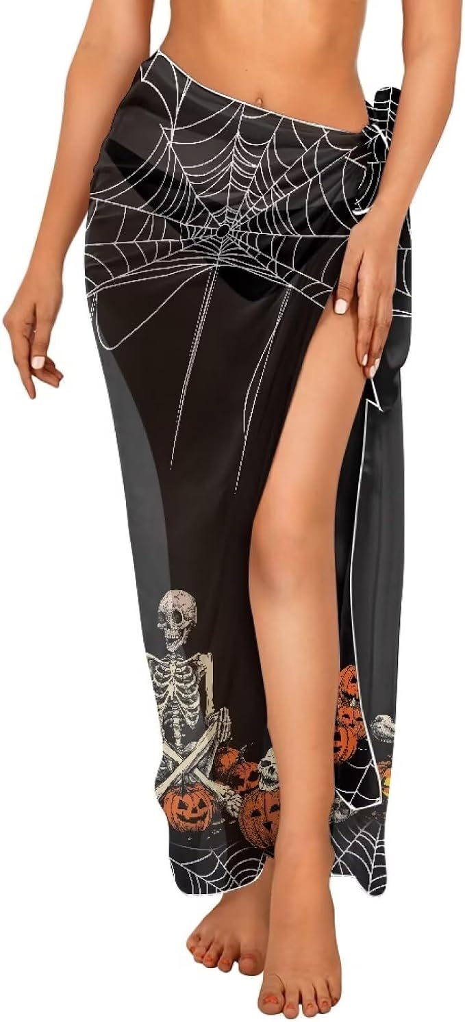 Women Sarong Swimsuit Coverups Chiffon Long Bikini Wraps Sheer Beach Bathing Suit Cover Up