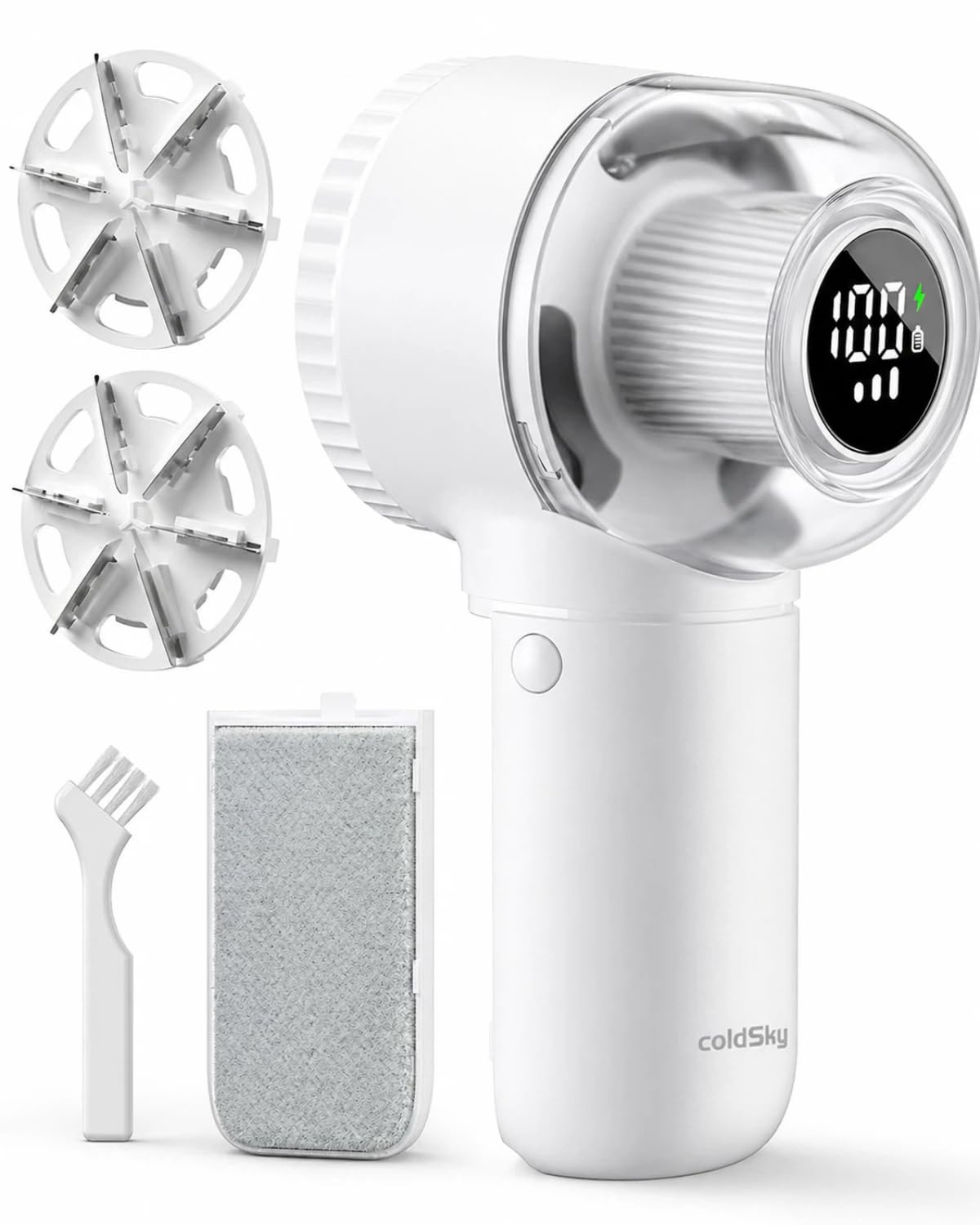 coldSky Afeitadora de tela, removedor de pelusas con cepillo, afeitadora de suéter de 1200 mAh con pantalla digital, afeitadora de pelusa de 3 velocidades, removedor de pelusas de 6 hojas para ropa,