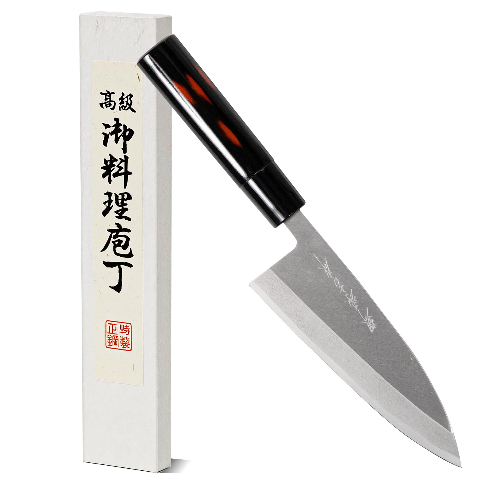 Amazon｜ダイキチ 堺源吉 日本製 出刃 包丁 150mm 鋼 カスミ 曙塗柄 堺