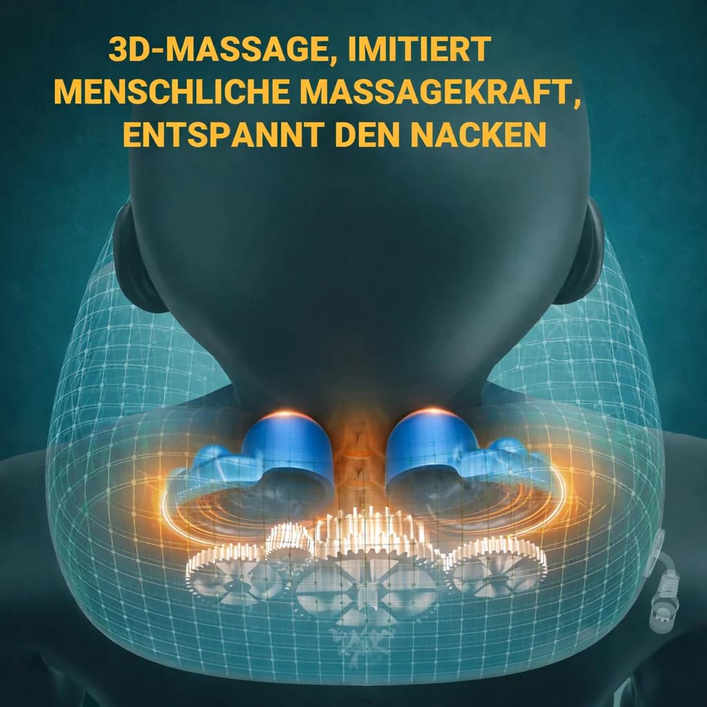 Mediventa NeckFlow gegen Nackenschmerzen – Elektrisches Massage Nackenkissen mit Wärme(x1)