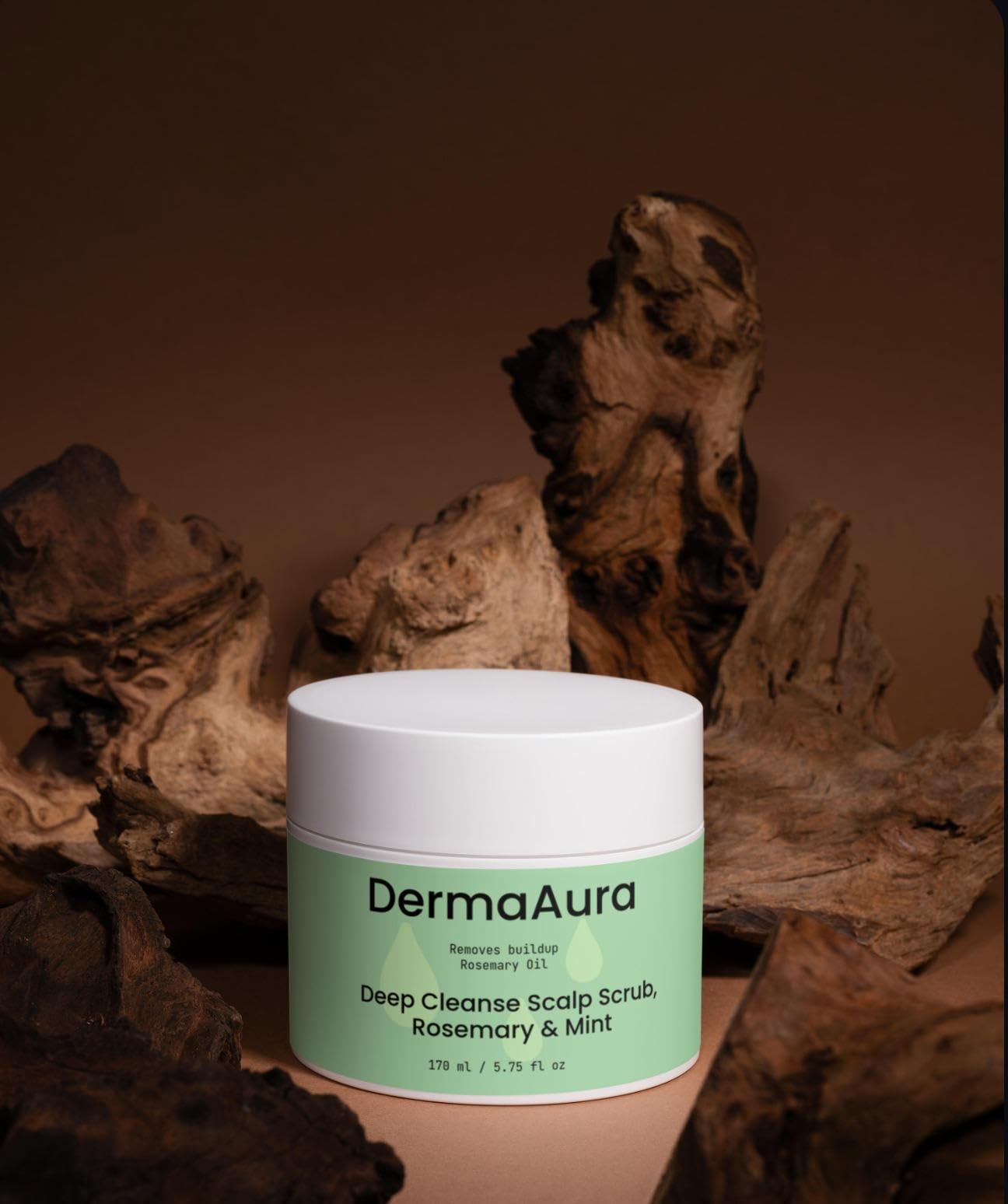 DermaAura Deep Cleanse Scalp Scrub, Rosemary and Mint, 170 ml, White And Green - Image 3