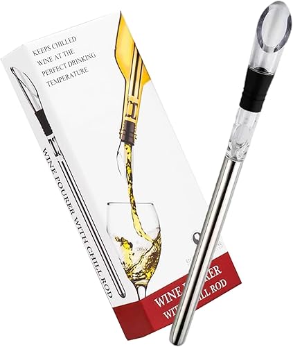 Enfriador de vino pequeño enfriador de vino 3 en 1 de acero inoxidable enfriador de botellas de vino enfriadores de vino sin hielo para botellas,