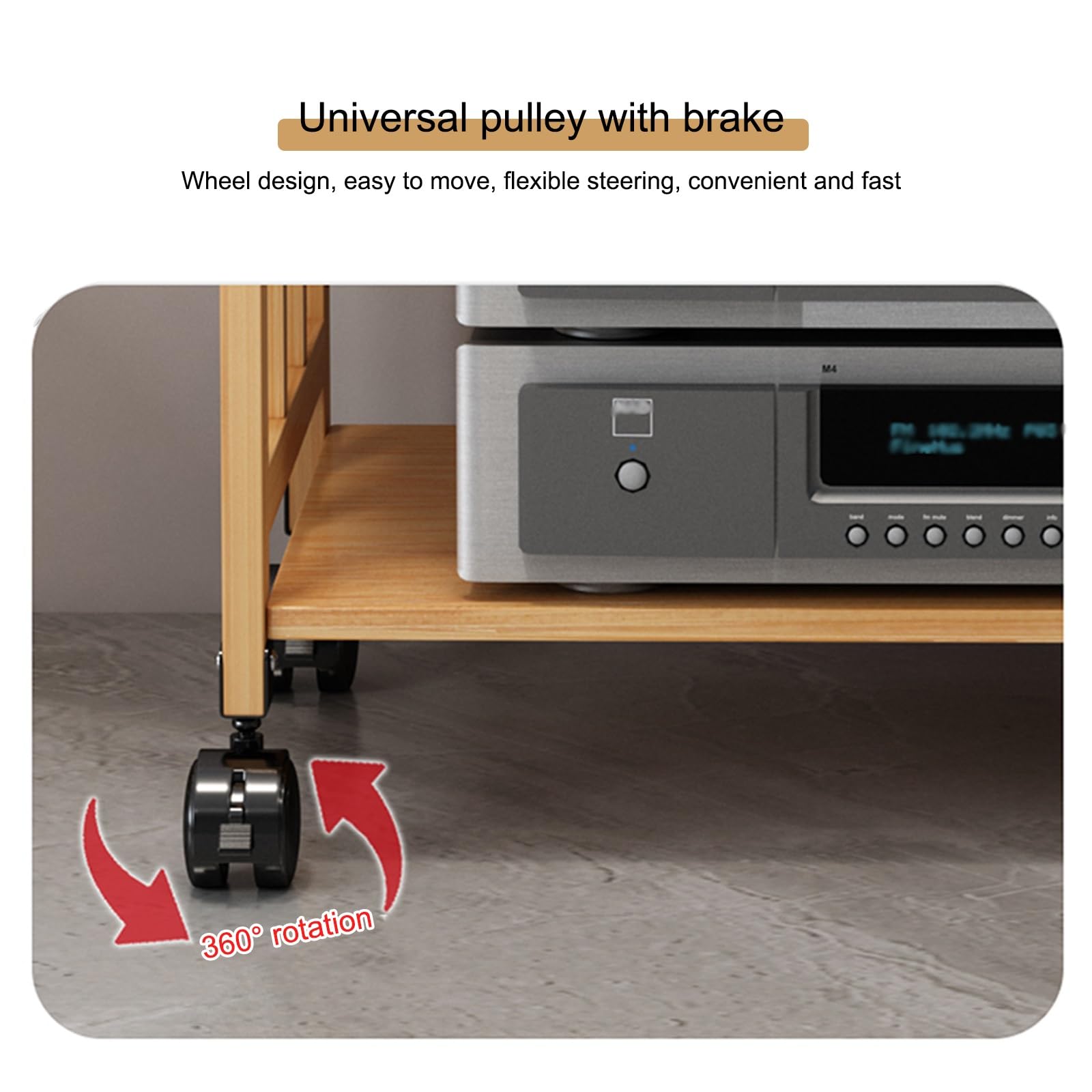 Stojak HiFi winylowy odtwarzacz płyt gramofonowych, regulowana półka do przechowywania audio, stół obrotowy, stół do salonu, pokoju gier, sypialni, 50 cm, idealny dla audiofilów