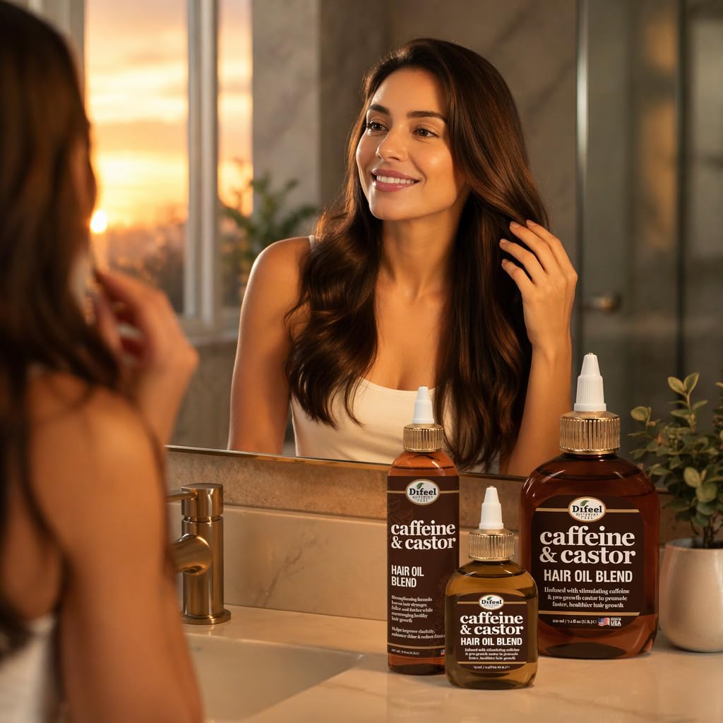 Difeel 99% natürliches Premium-Haaröl – Koffein & Rizinus; schnellstes Haarwachstum; Haaröl 227 ml