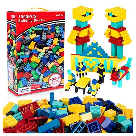 NEEGO Bloques de Construcción 1000 Piezas Bloques de Construcción Infantil 3D Juegos de Construcción Ladrillos de Construcción Juguete Colorido Juego para Niños Juguetes Educativos (Set C)