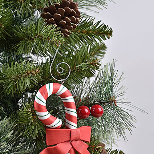 Lyeasw 120 Pack Metal Ornament Hooks For Hanging Christmas Tree Decorations, Multi Color Swirl Hook Hanger, Silver, Red, Green, Gold #TOP5