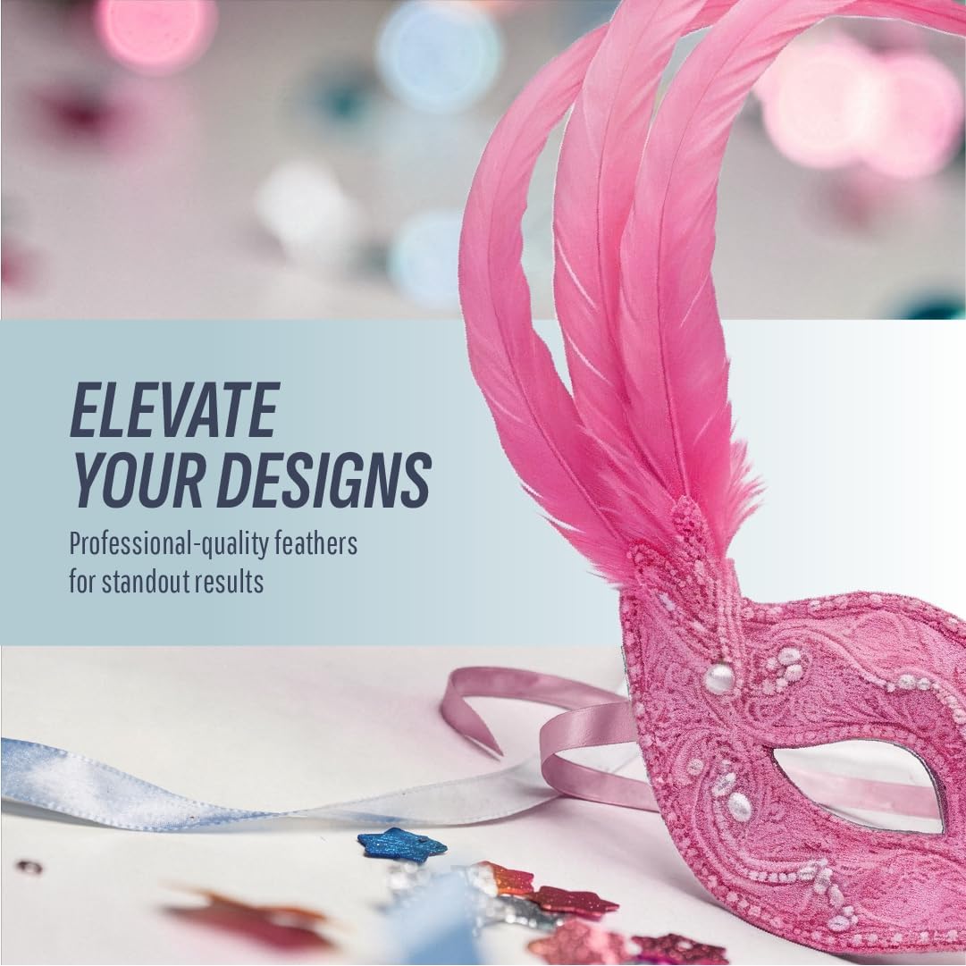 Schuman Feathers Baby Pink Coque Tail Feathers 30 Pack (10-12 Inch) – Natural Rooster Feathers for Crafts, Costumes, Decor, DIY, Halloween, Mardi Gras – Packed in USA, U.S. Quality Control
