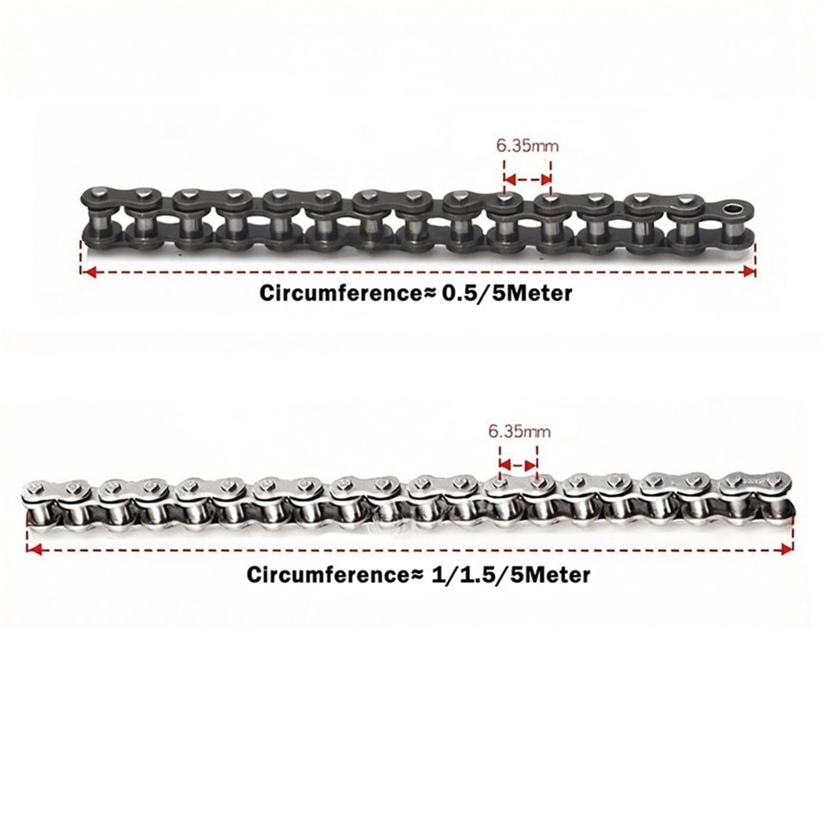 Rollenkette Aus Kohlenstoffstahl 1/4-04C 0,5/1/1,5/5 Meter Rollenkette Industriegetriebe einreihige Kette aus Kohlenstoffstahl/Edelstahl for 04C-Kettenrad(04C(5M)-1pcs)