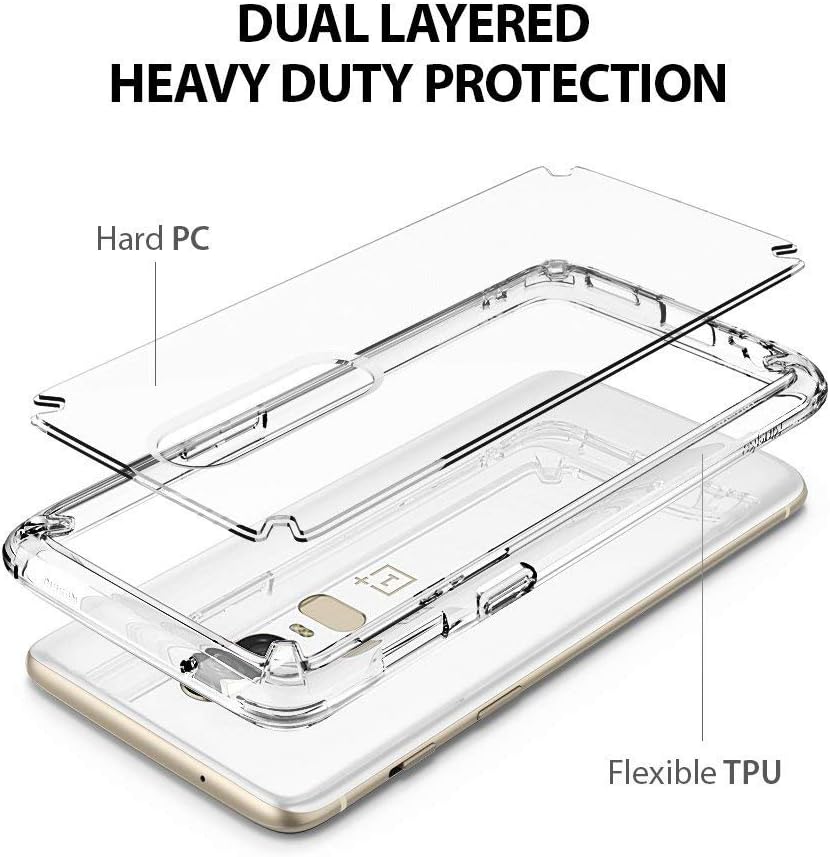 Ringke Fusion Compatible with OnePlus 6 Case Crystal Clear PC Back Case Enhanced Corner Defense Lightweight Upgraded Transparent TPU Bumper Drop Protective Cover - Clear