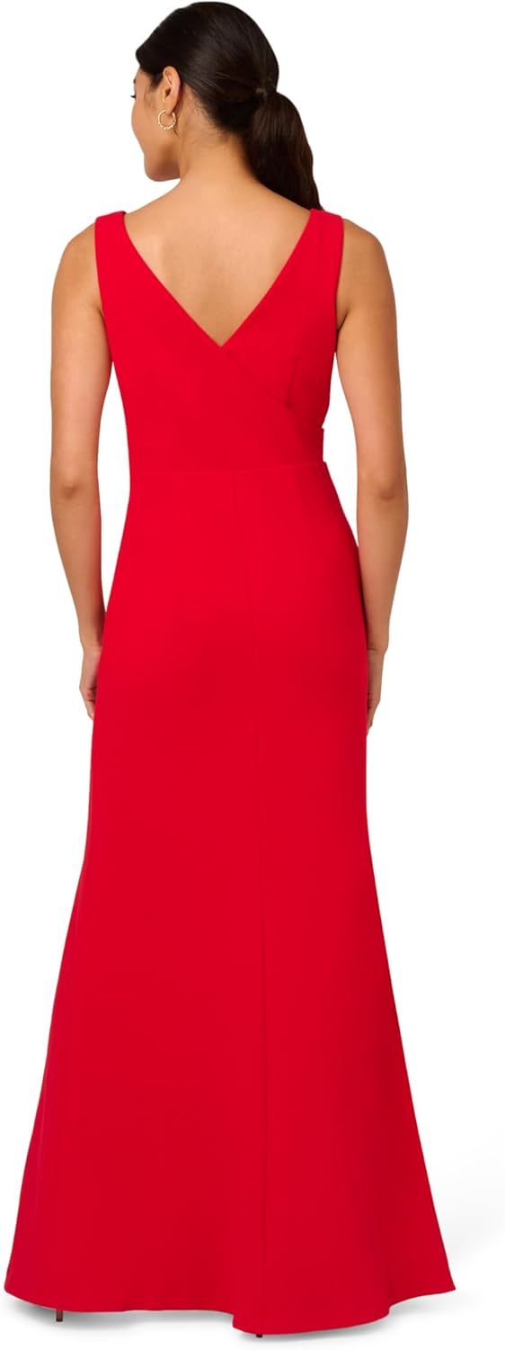 Adrianna Papell Women's Bow Front Crepe Gown