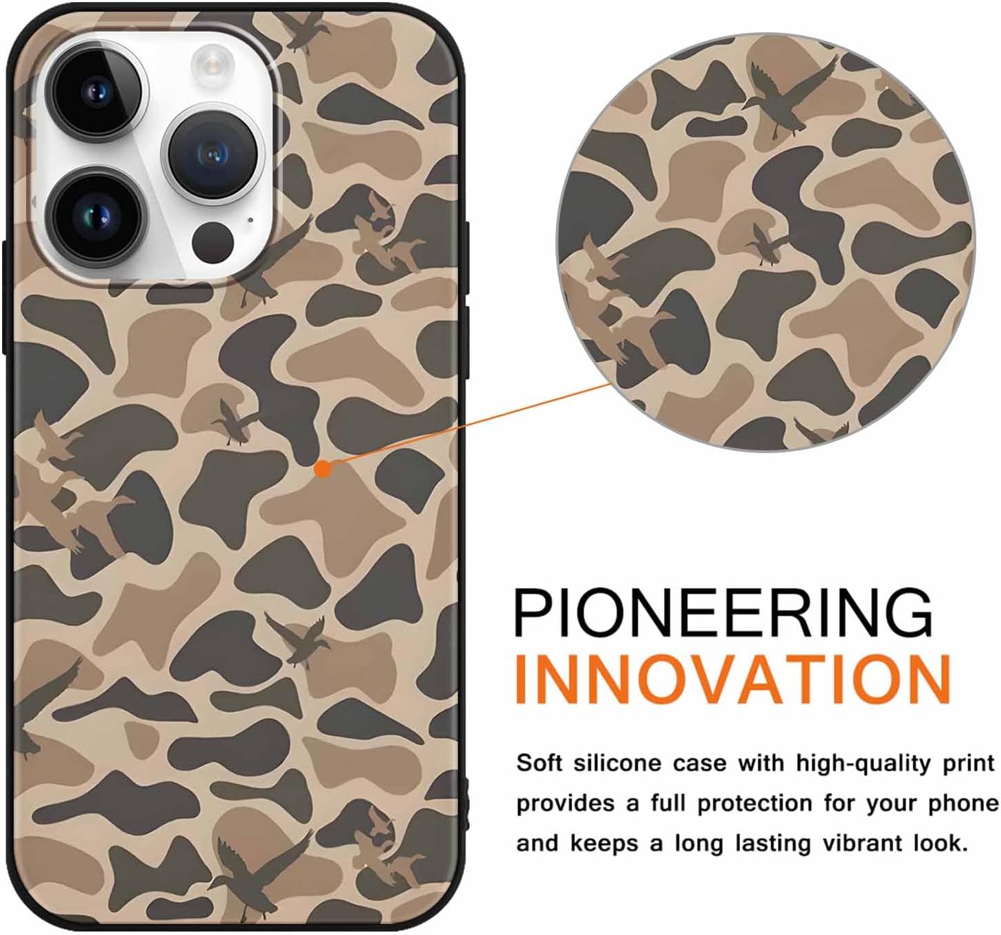 2 Pack Army Brown Camo Phone Case for iPhone 16 Pro 6.3 inches, Cool Durable Pattern Flag Anti-Scratch Soft Slim Flexible Protective Shockproof TPU Funda Cover for Men Boys - Image 3