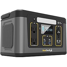Portable Power Station 300Wh, 110V/350W(Surge 500W)Pure Sine Wave Solar Generator, Battery Bank with AC Outlet, LED Light for Camping Home Use Emergency(Solar Panel Optional)