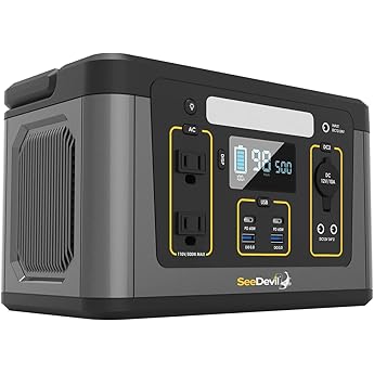 Portable Power Station 300Wh, 110V/350W(Surge 500W)Pure Sine Wave Solar Generator, Battery Bank with AC Outlet, LED Light for Camping Home Use Emergency(Solar Panel Optional)