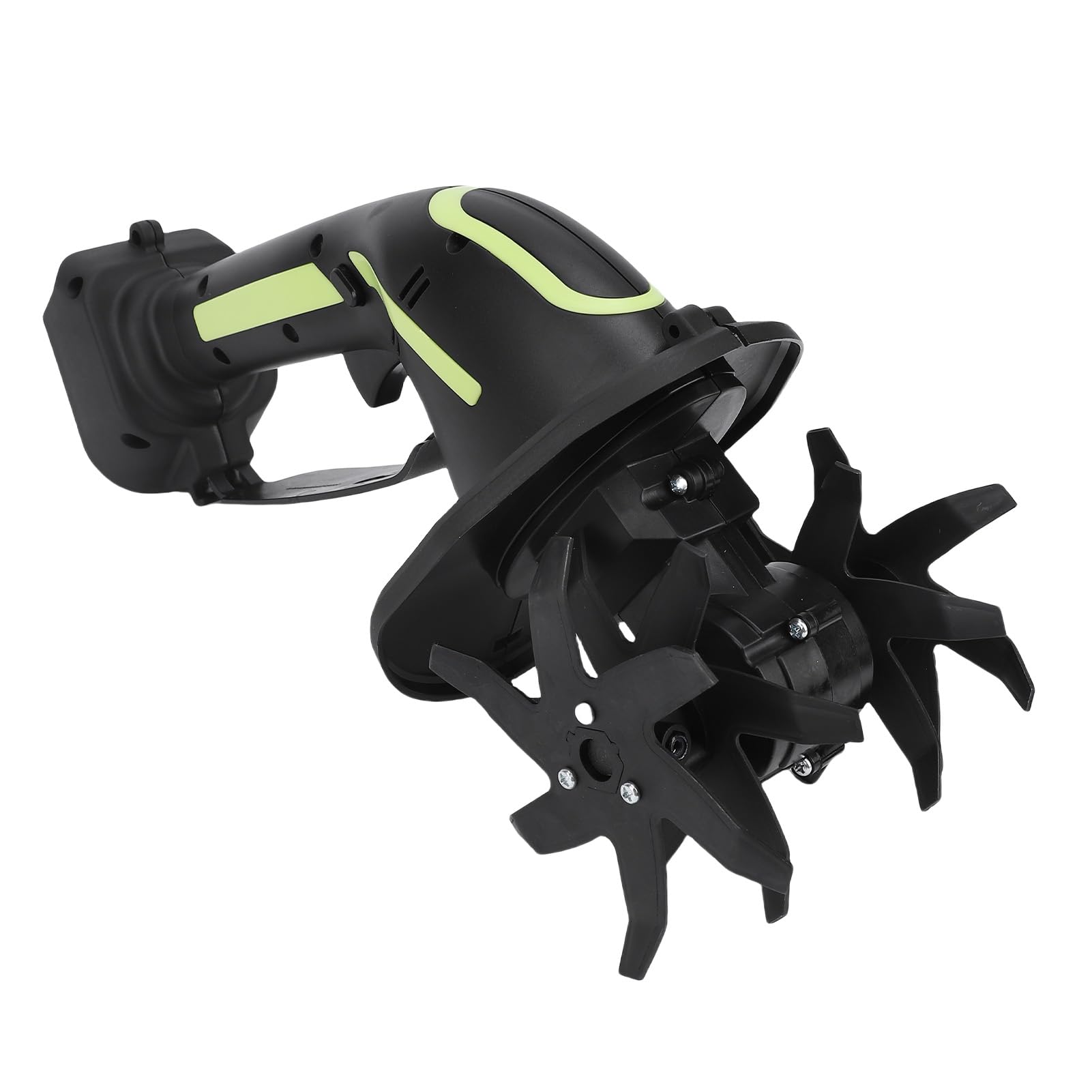 Bewinner Motocultivador Eléctrico Inalámbrico, Minicultivador de 6 Dientes, Cuchillas de Acero de 235 RPM, Cultivador de Mano con Batería para Aflojar el Suelo, Desmalezar, Recuperar Tierras con