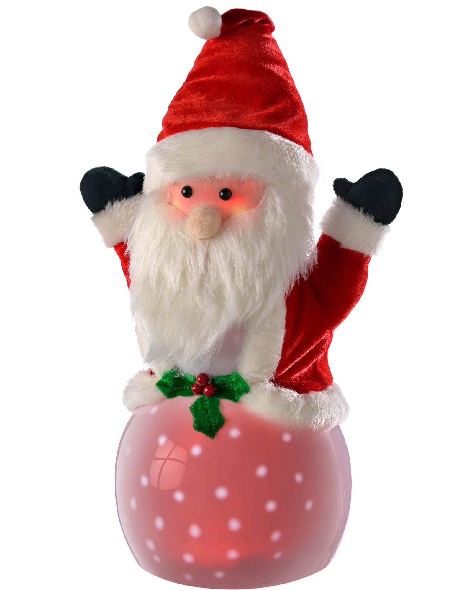 WeRChristmas Pre-Lit Light-Up and Music Snowing Santa and LED Lights Christmas Decoration - 40 cm, Multi-Colour