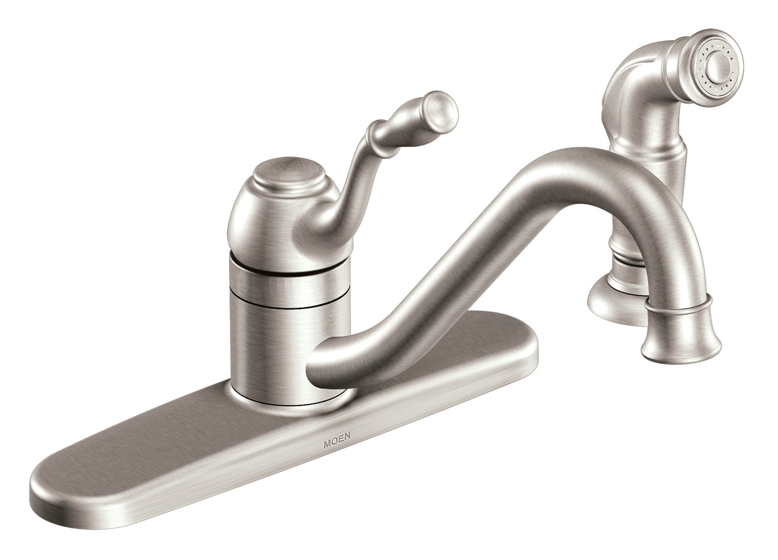 Moen Chrome CA87009 1 Handle Kitchen Faucet With Side Spray, No 