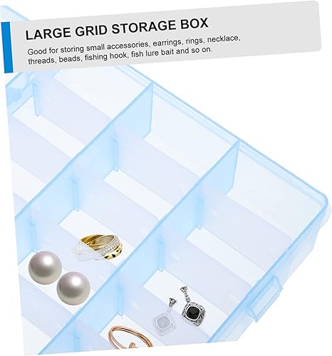 Miniatura 6 de SEWACC Caja de almacenamiento de 24 rejillas de almacenamiento de plástico transparente, contenedores de plástico, contenedor transparente,