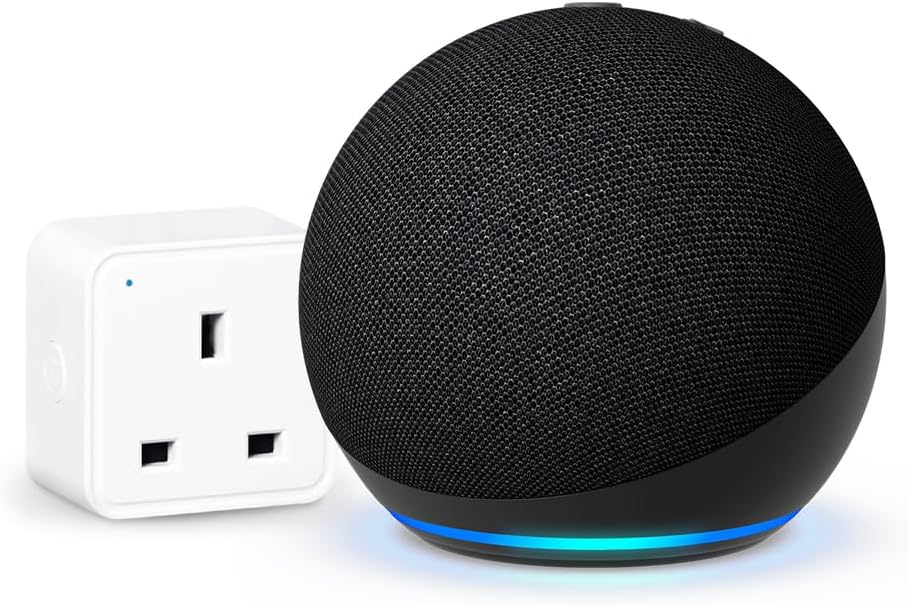 Echo Dot 5th generation | Charcoal + WiZ Smart Plug, Works with Alexa - Smart Home Starter Kit, with Alexa+ Early Access