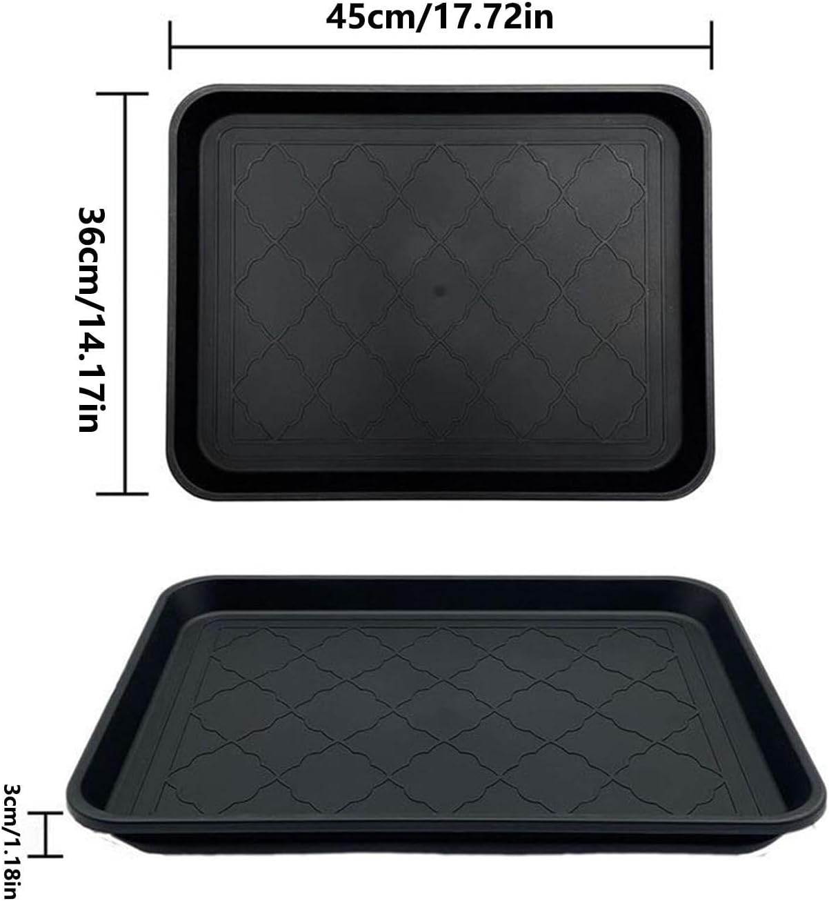Indoor Outdoor Boot Tray, Multi-Purpose Shoe Mat, 2-Piece Pet Feeding Mat Shoe Tray with Raised Edge Pan for Garden Yard Home Kitchen Garage Front Door Plant Pots Pet Bowl Waterproof Floor Protector