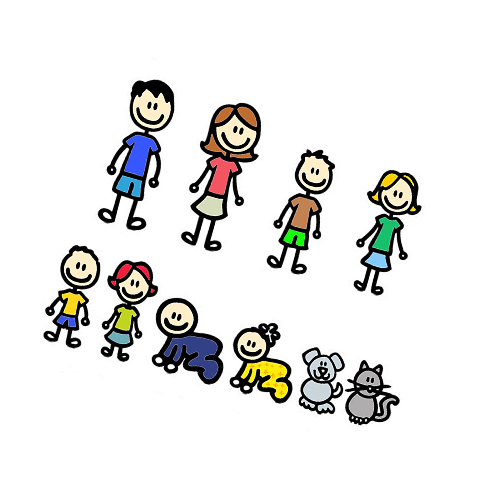 Humorous Family Vehicle Decals PVC for Car Window Rear Easy Apply Funny Members Designs Car Decorations