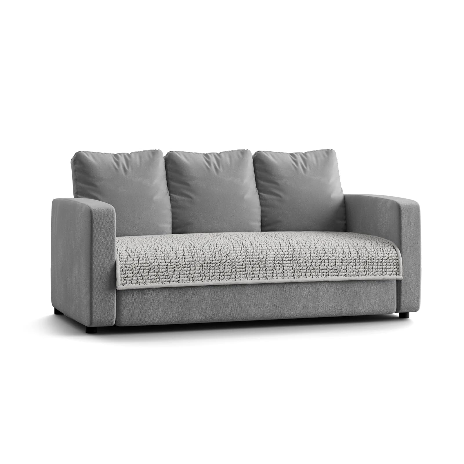 Menotti 3 Seater Waterproof Sofa Blanket Cover, Large Couch Protector Slipcover with Microfiber Fabric, Washable, Anti-Stain, Full Coverage, Non-Slip, Durable Design Microfibra (Charcoal)