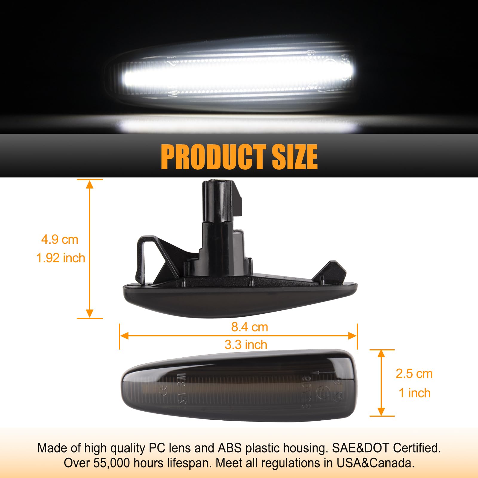 Amazon.com: Gempro Sequential White LED Side Marker Light