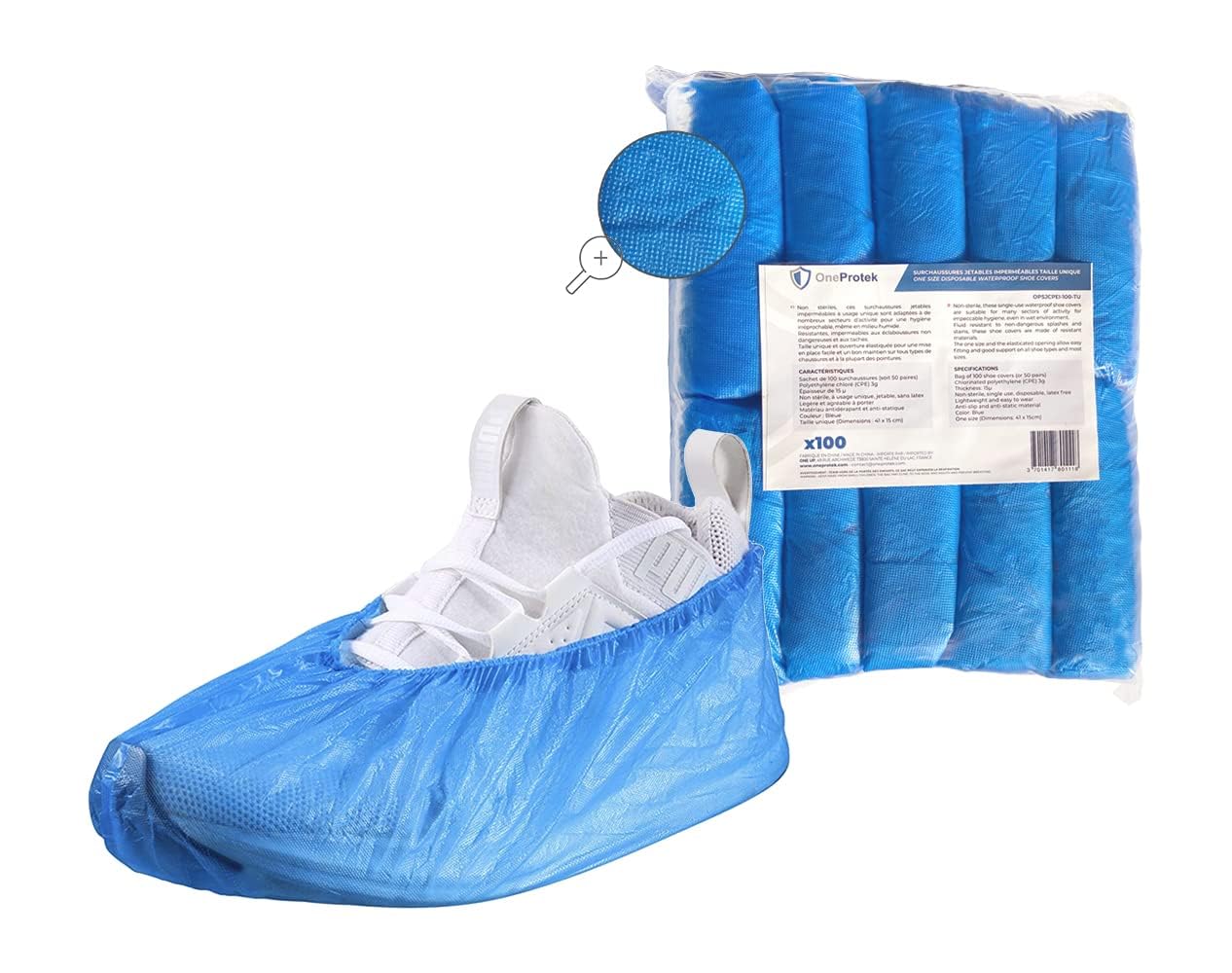 Cubrezapatos desechables impermeables para zapatos, impermeables, antideslizantes y resistentes al desgarro, color azul (2000)