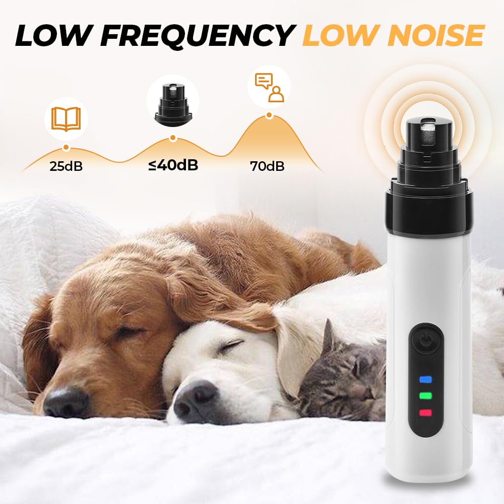 Silent Groom Pro - Molinillo de uñas para perros, molinillo de uñas Silent Groom Pro para mascotas, recargable con carga USB, silencioso, herramienta de alisado de patas de mascotas (2 juegos)