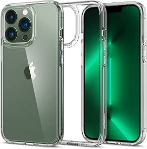 Spigen Ultra Hybrid Kompatibel mit iPhone 13 Pro Hülle [Air Cushion Technologie] Handyhülle dünn transparent hardcase silikon -Crystal Clear