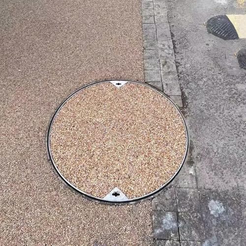 Genérico Tapa de alcantarilla Invisible de Acero Inoxidable, diseño Empotrado Invisible de Acero Inoxidable para Drenaje Exterior y soluciones de sumideros (Plateada, diámetro 600 mm)