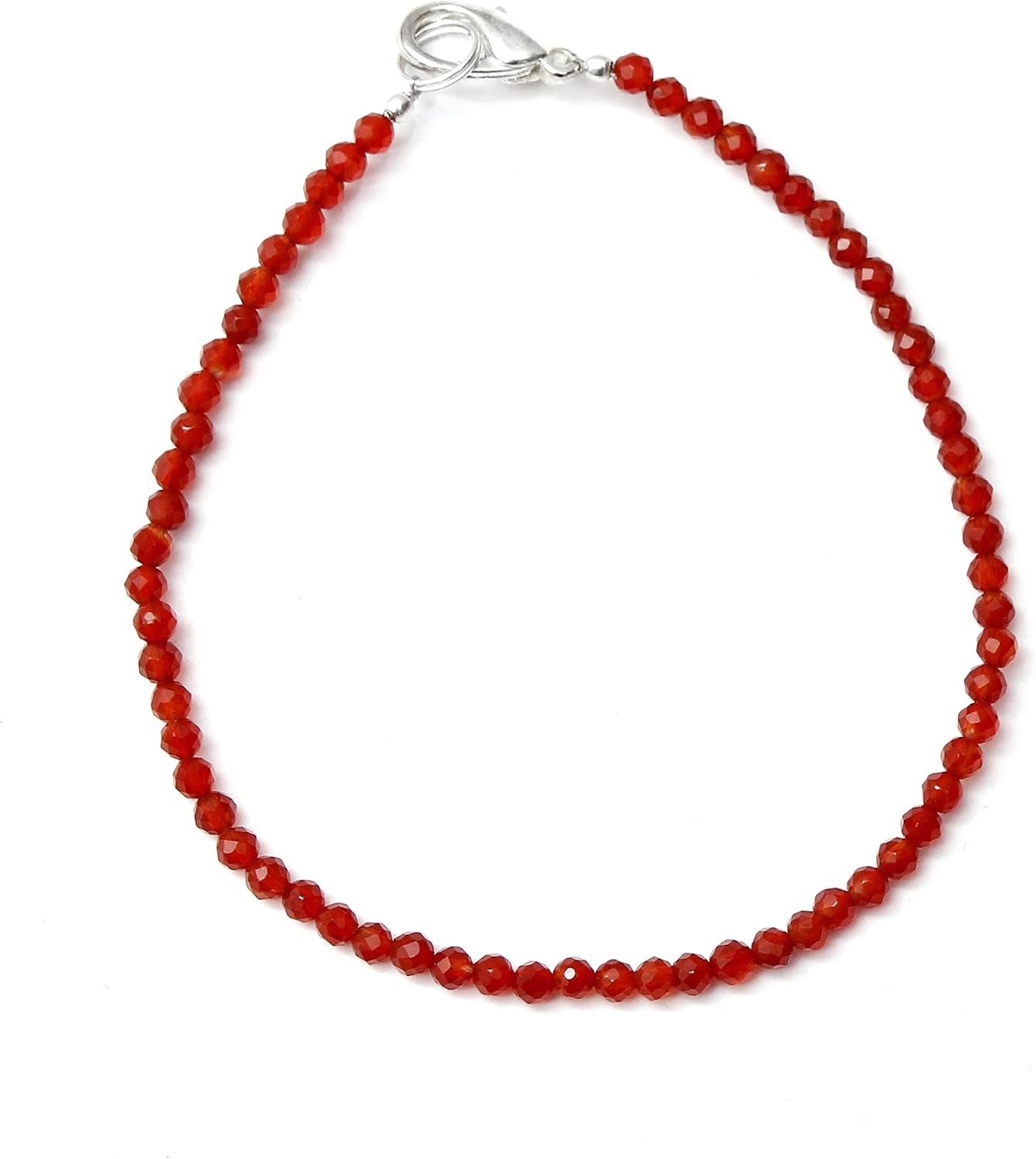 Healing Carnelian Bracelet, Faceted Round Beaded Bracelet, Carnelian Gemstone Bracelets, Strand Bracelet, Silver Men And Women Bracelet, Jewelry Gift For Couples