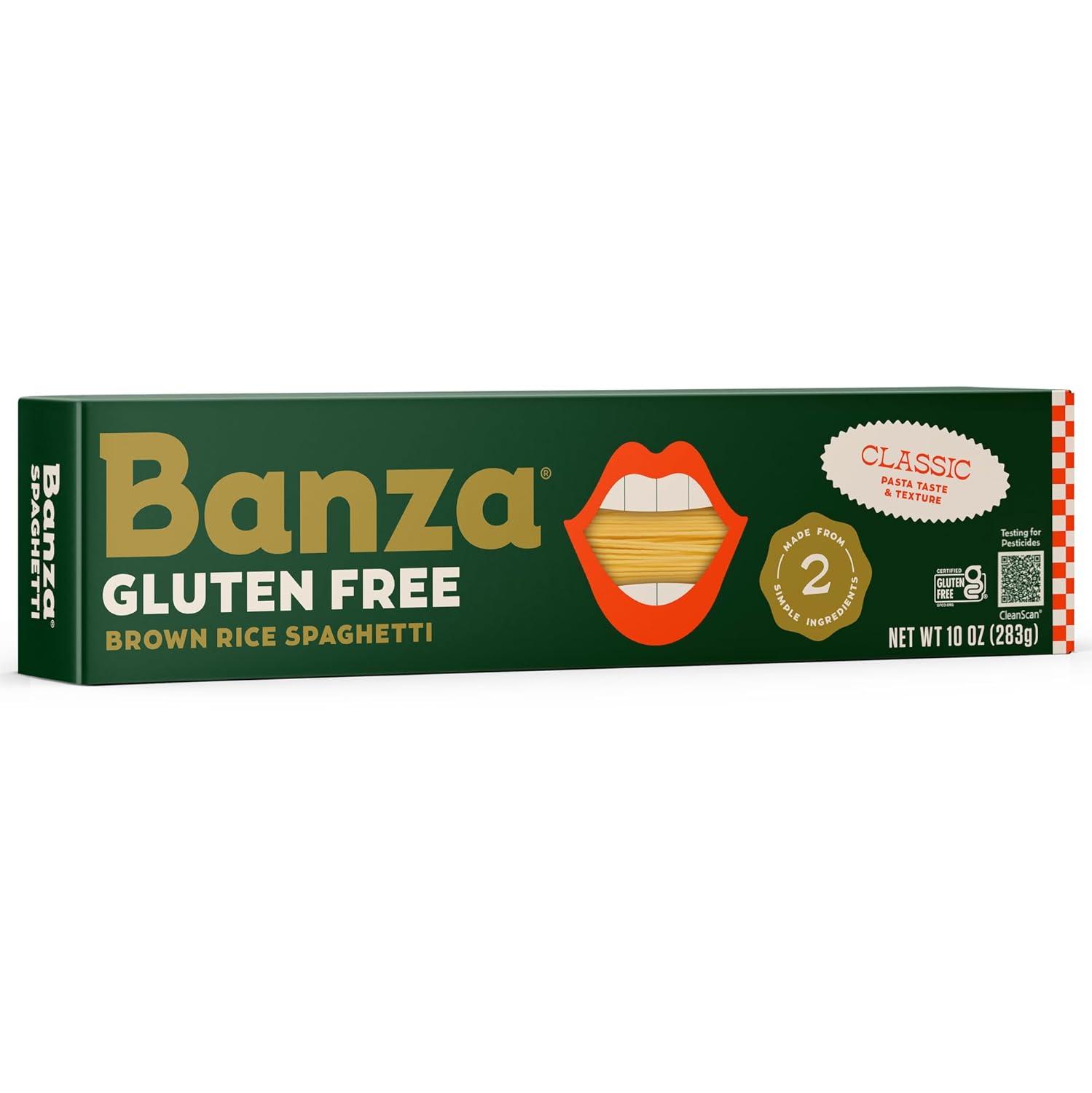 Banza Brown Rice Spaghetti (12-Pack) - Gluten-Free Pasta Made in Italy - Non-GMO, Classic Texture, Perfect for Leftovers