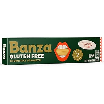 Banza Brown Rice Spaghetti - Gluten-Free Pasta Made in Italy - Non-GMO, 10oz - Classic Texture, Perfect for Leftovers