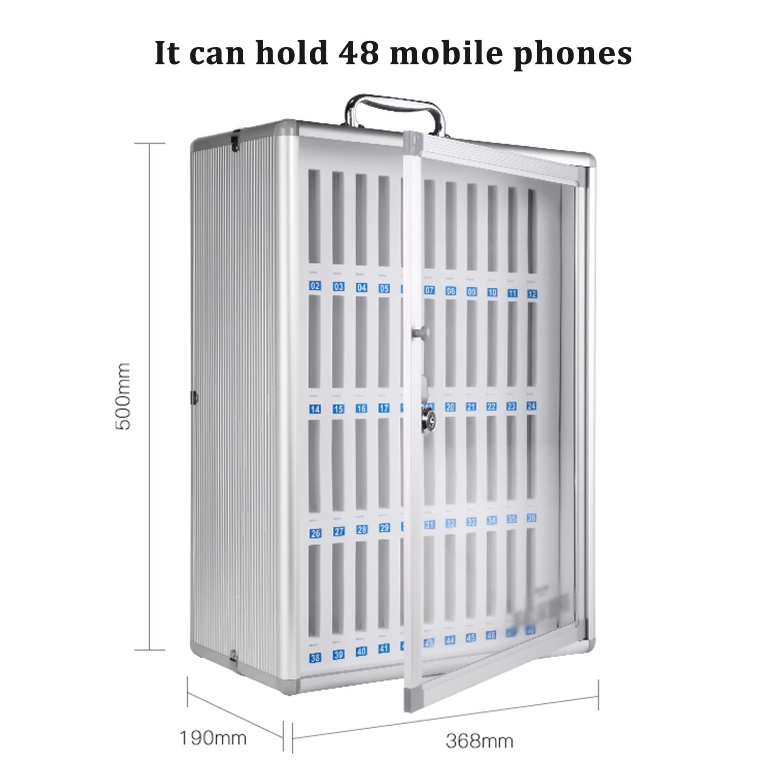 Sejf na telefon komórkowy w klasie Szafka na telefon komórkowy Pudełko do przechowywania telefonu komórkowego z zamkiem Szafka na telefon komórkowy (rozmiar: 48)