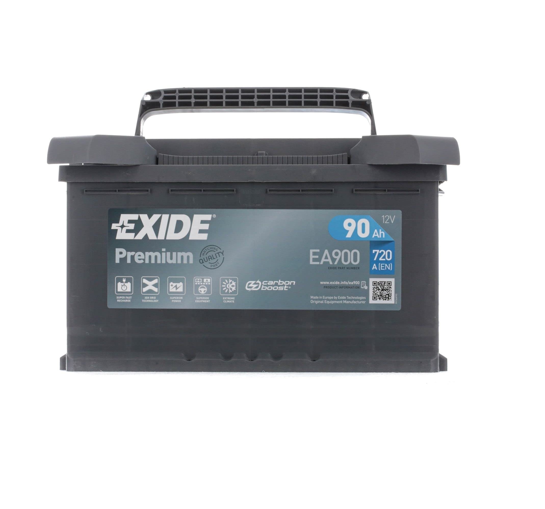 ExidePremium Carbon Boost EA900 90Ah 12V 720A(EN)