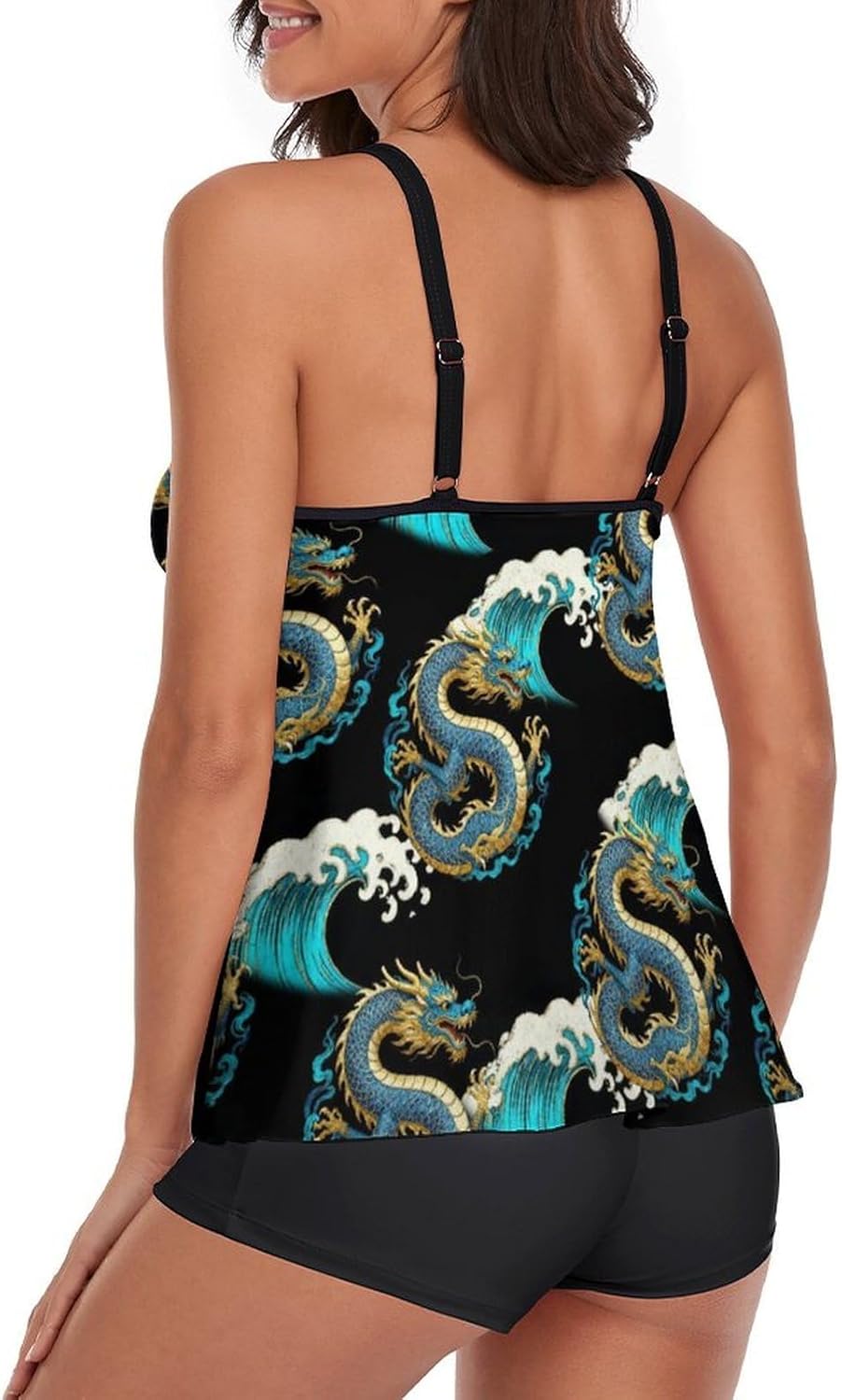 Cute Tankini Bathing Suits for Women, 2 Piece Tummy Control Swimwear with Shorts
