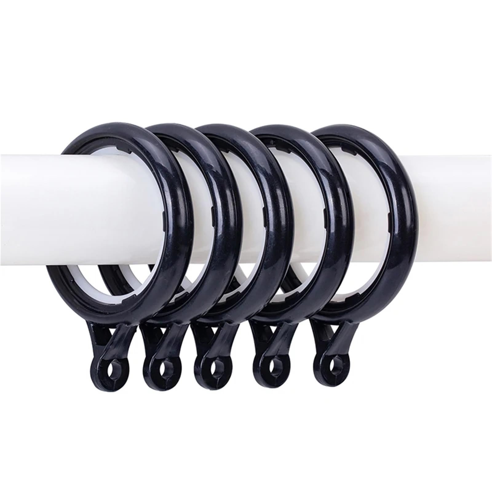 Anelli per tende con occhielli, 320 pezzi, in plastica, per appendere la tenda con fibbia, accessori decorativi (bianco)
