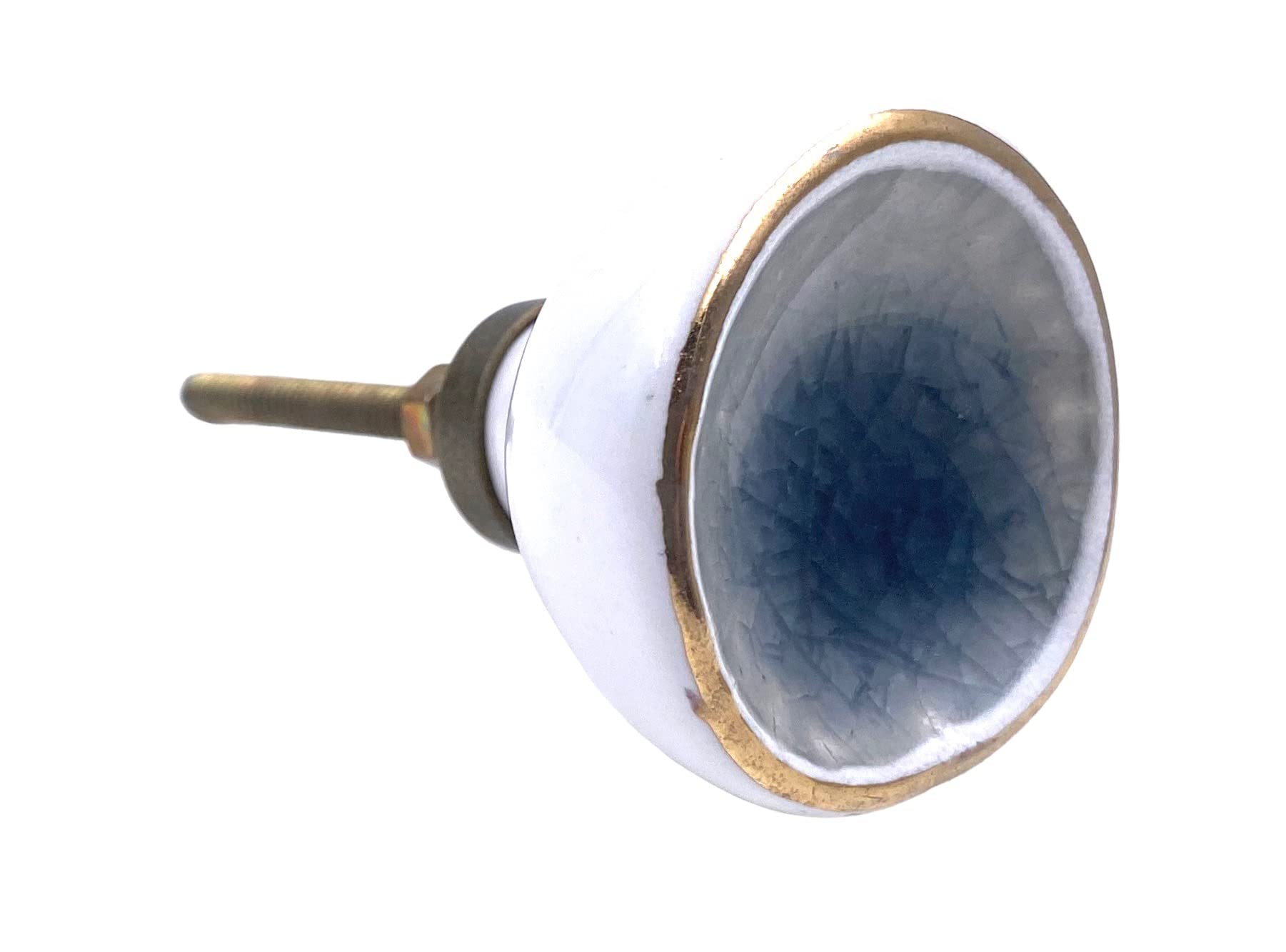 Shabby Restore Crater Knobs with Gray Center Drawer Pull, Kitchen Cabinet Pull, Dresser Knobs - Pack of 10