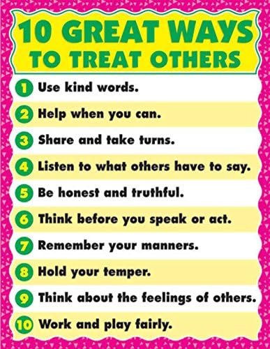 Carson Dellosa 10 Great Ways to Treat Others Chart (6294) by Carson ...