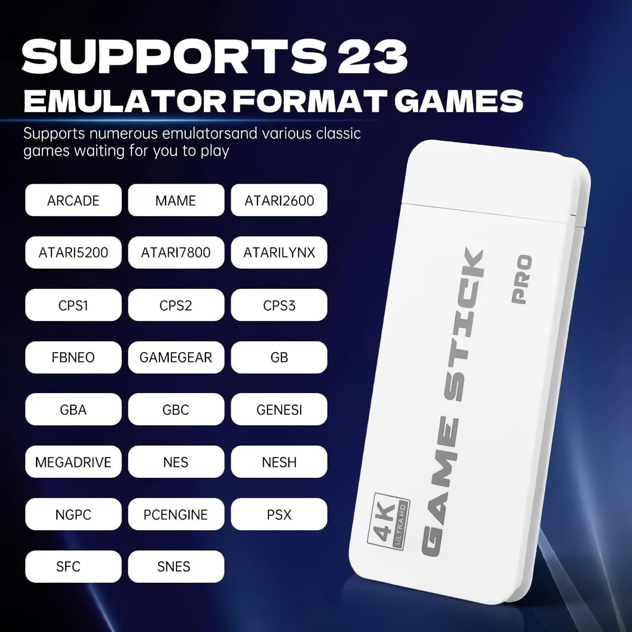 2025 Wireless Video Games for Tv Gaming, Retro Gaming Console with Game Stick 4K HD Game Stick, Plug & Play TV Video Game Set for 2 Player with 23 Emulators 21K+ Games 2.4G Wireless 1