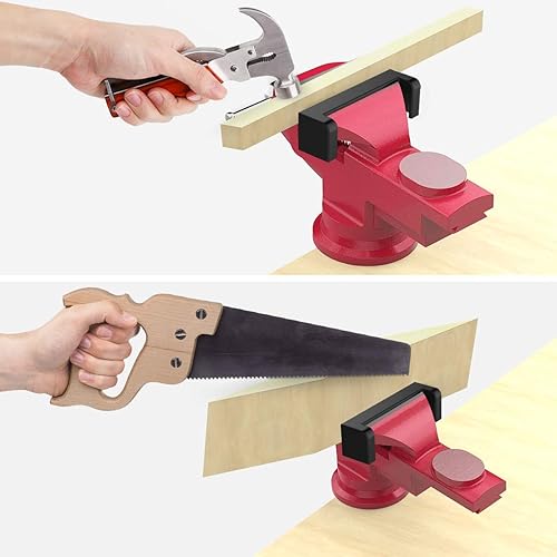 Miniatura 8 de Housolution Abrazadera Universal de Mesa de 3 Pulgadas, Base Giratoria de 360, Abrazadera de Banco para el Hogar, Abrazadera de Tornillo de Banco de