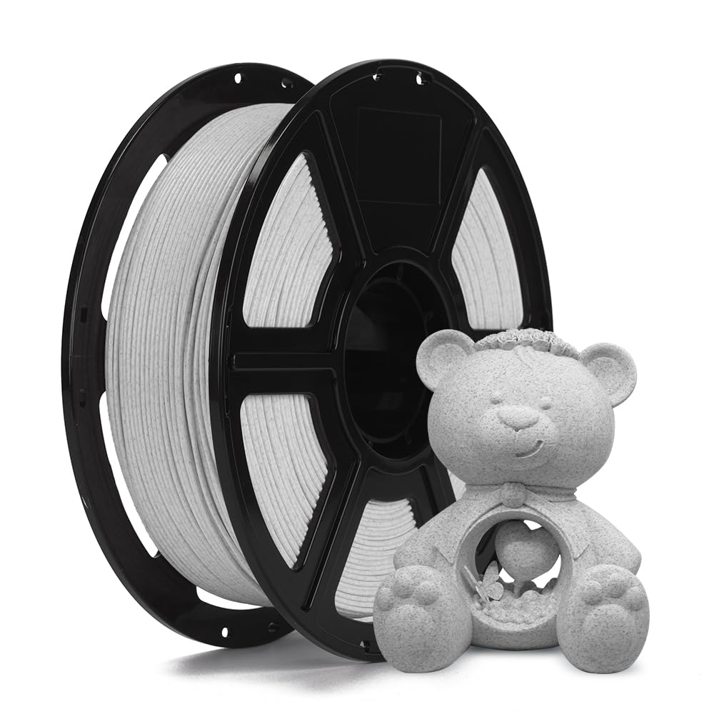 FLASHFORGE Filamento HS PLA da 1,75 mm, marmo PLA, struttura simile alla pietra naturale, max. Stampa veloce a 500 mm/s, HS PLA eccelle ad alte velocità per un'efficacia ottimale (Marmo Nero)