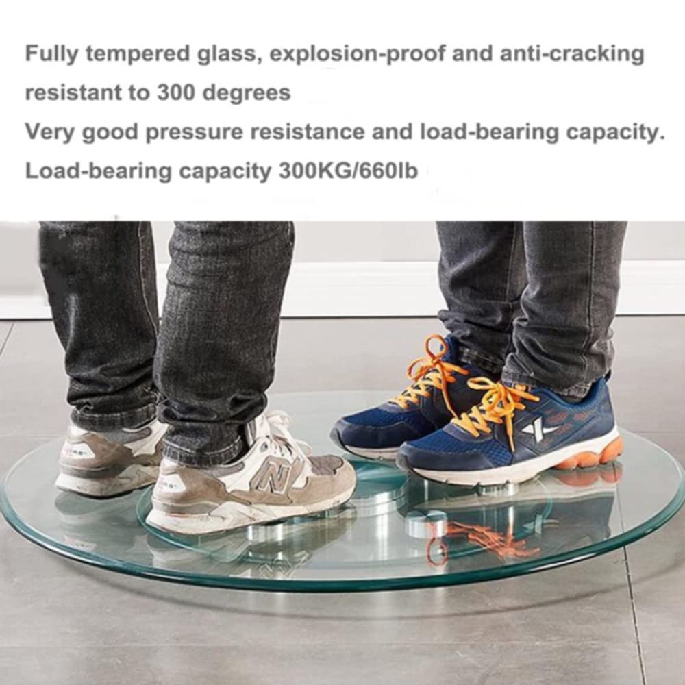 NILZA Tournant Verre Rotatif Plateau De Service pour Cuisine, 100cm Lazy Susan Grande Présentoir À Gateaux, Plateau Tournant avec Roulement Silencieux (Size : 100cm/40in)