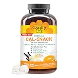 Country Life Cal-Snack - Chewable Calcium Magnesium Supplement wafers with Vitamin D3, Easy to Digest, Vanilla Orange Flavor, Dietary Supplement