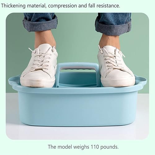 Miniatura 6 de Haundry Organizador de limpieza grande con asa, organizador de cesta de almacenamiento de herramientas de limpieza, organizador de cubo resistente,