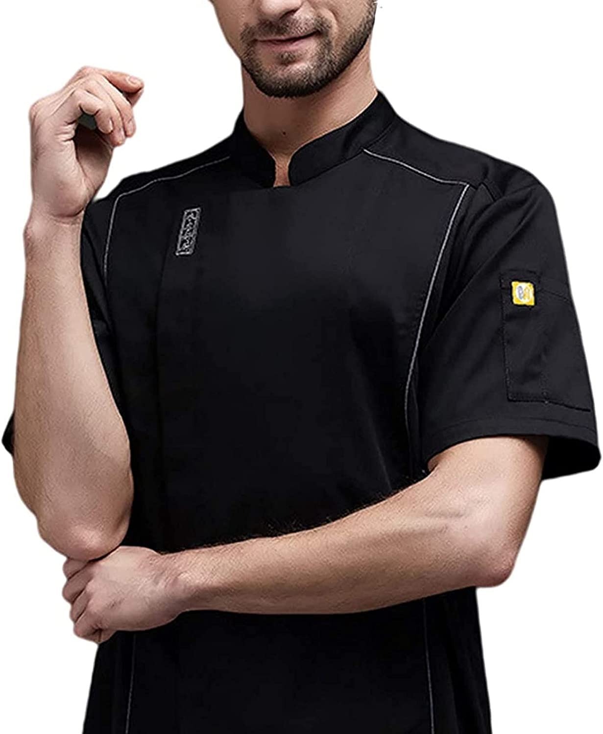 Uniformi alla Moda Cappotto da Cuoco Uomo Donna Manica Corta Uomo Western Restaurant Giacca da Cuoco Donna Cafe Abbigliamento da Lavoro da Cucina Panetteria Top da Cucina Uniforme da Chef Fast Food (