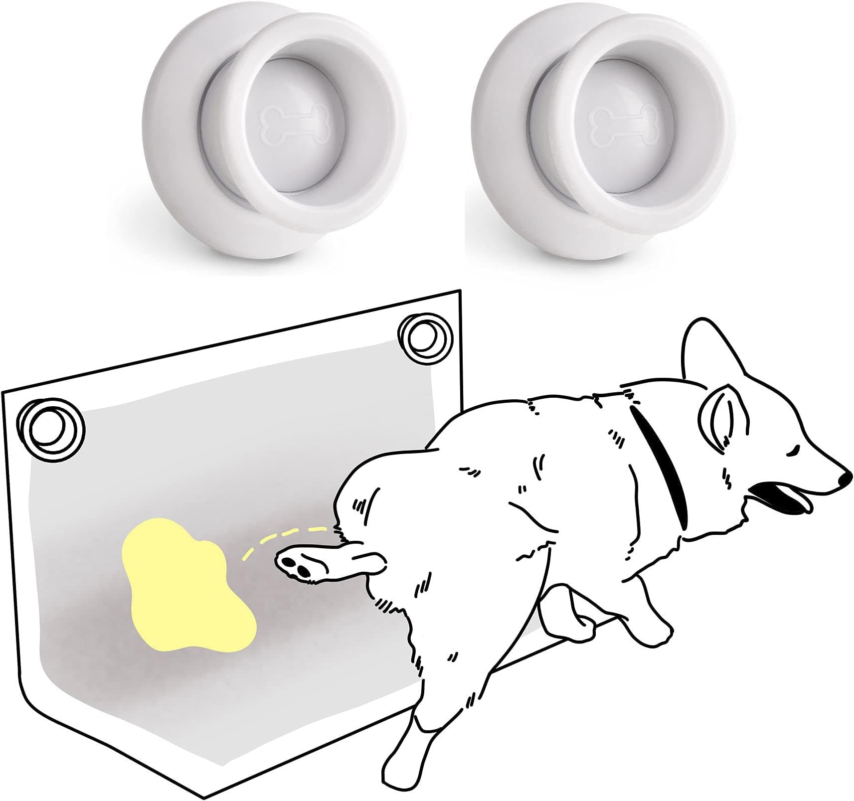 TERRIFI Pee Pad Holder for Dogs, 2 Pack Marking in The House and Leg-Lifting Marking Dogs Potty Training Pad Magnetic Holder, Works with Any Type of Wee Wee Pads for Easy cleanup of Marking