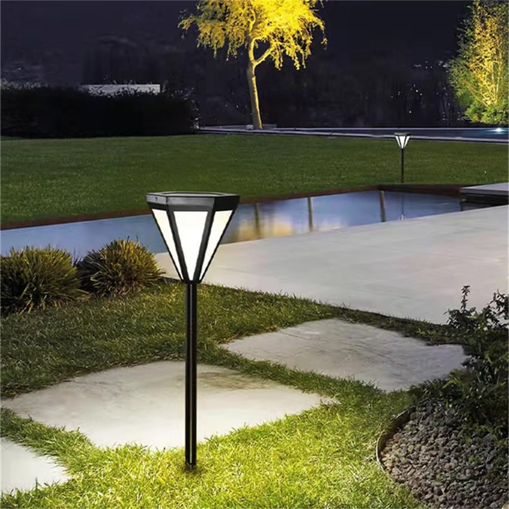 Współczesna zewnętrzna solarna lampa trawnikowa, wodoodporna, willa, ogród, dziedziniec, dzielnica, dzielnica mieszkalna, lampa trawnikowa, styl 7, wys. 76 cm, solarna 1 szt