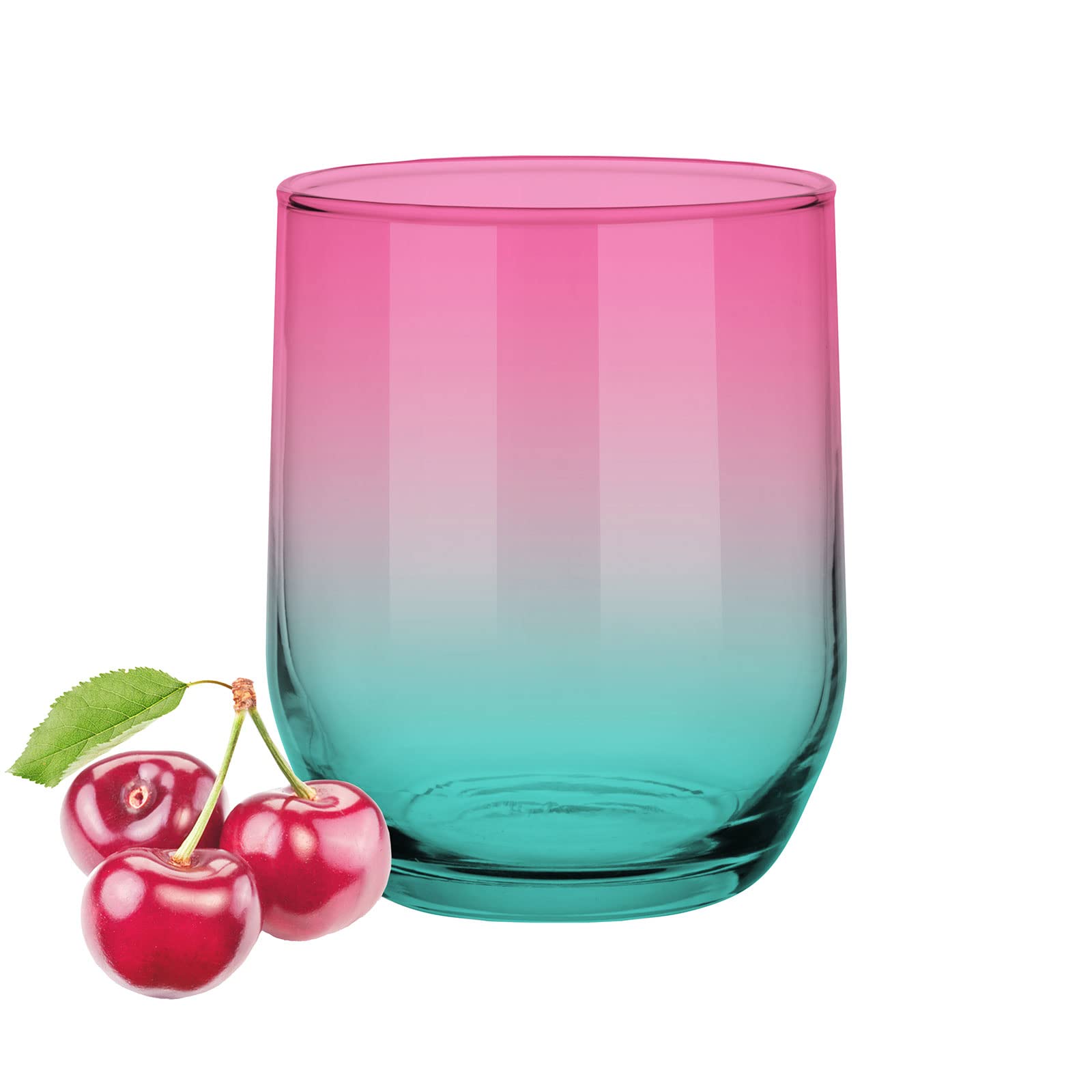 Glasmark Lot de 6 verres à faible teneur en verre turquoise multicolore 300 ml