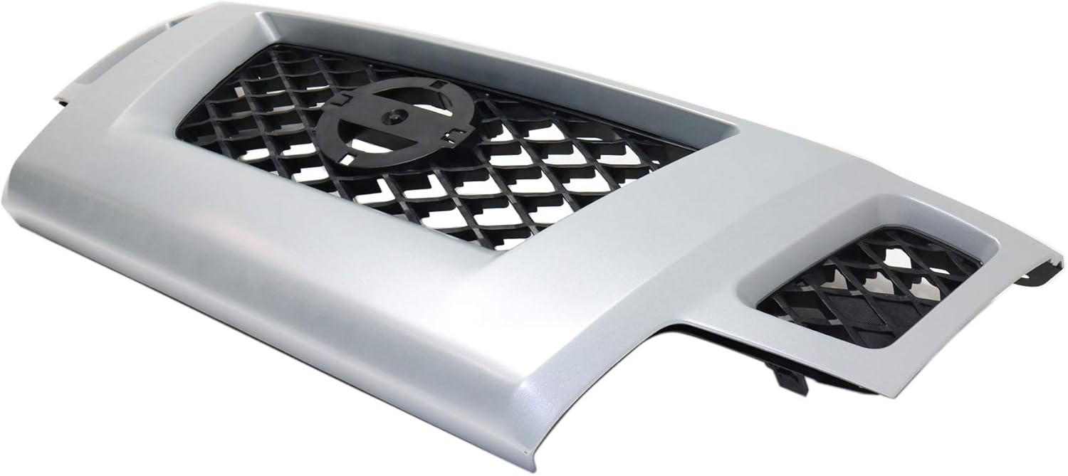 Garage-Pro Grille Assembly Compatible with 2009-2013 Nissan Xterra With Emblem Provision Painted Silver Shell and Painted Gray Insert